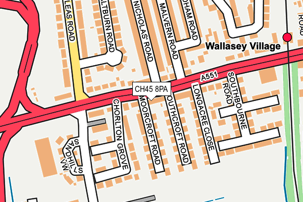 CH45 8PA map - OS OpenMap – Local (Ordnance Survey)