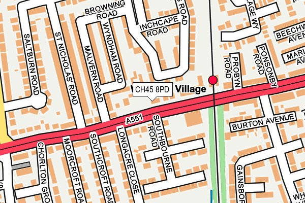 CH45 8PD map - OS OpenMap – Local (Ordnance Survey)