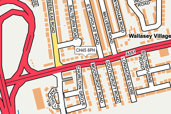 CH45 8PH map - OS OpenMap – Local (Ordnance Survey)