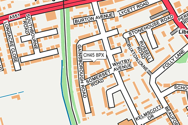 CH45 8PX map - OS OpenMap – Local (Ordnance Survey)