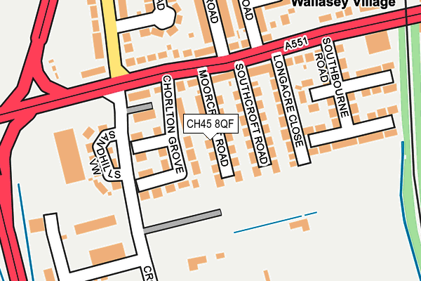 CH45 8QF map - OS OpenMap – Local (Ordnance Survey)