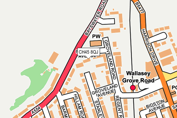 CH45 8QJ map - OS OpenMap – Local (Ordnance Survey)