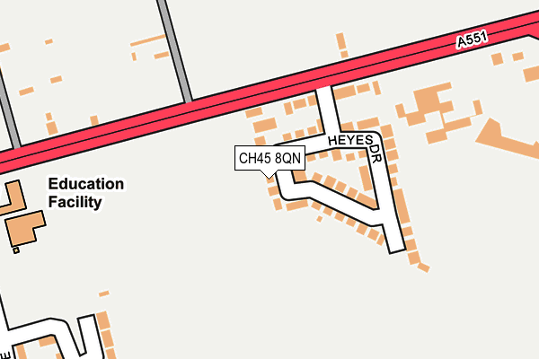 CH45 8QN map - OS OpenMap – Local (Ordnance Survey)