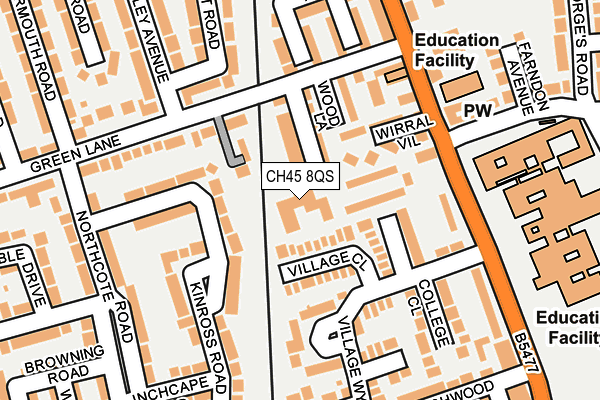 CH45 8QS map - OS OpenMap – Local (Ordnance Survey)