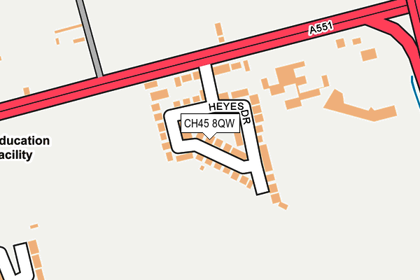 CH45 8QW map - OS OpenMap – Local (Ordnance Survey)