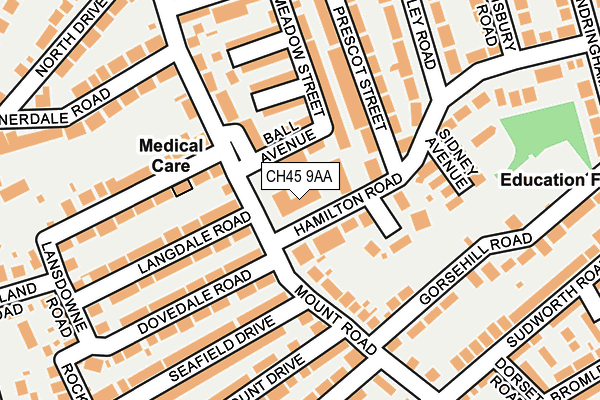 CH45 9AA map - OS OpenMap – Local (Ordnance Survey)