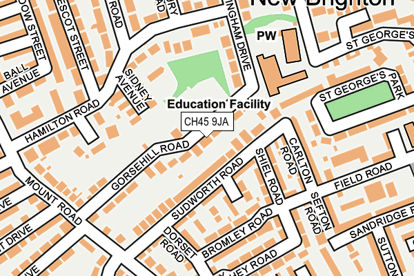 CH45 9JA map - OS OpenMap – Local (Ordnance Survey)