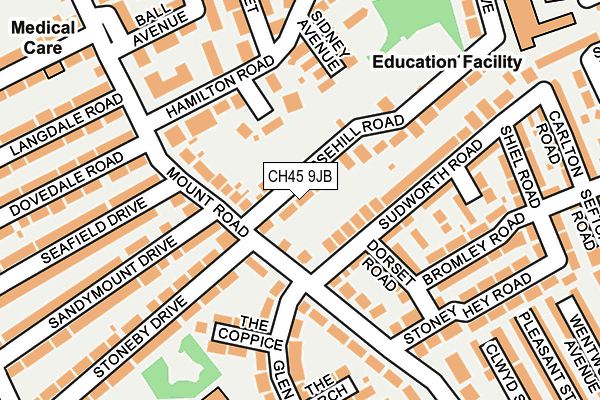 CH45 9JB map - OS OpenMap – Local (Ordnance Survey)