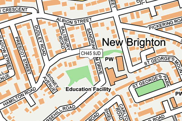 CH45 9JD map - OS OpenMap – Local (Ordnance Survey)