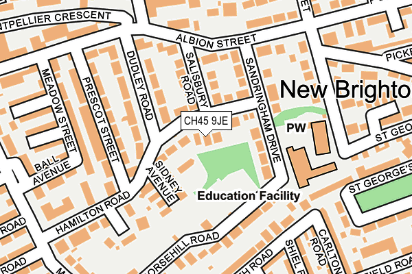 CH45 9JE map - OS OpenMap – Local (Ordnance Survey)