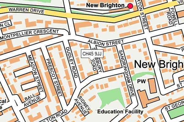 CH45 9JJ map - OS OpenMap – Local (Ordnance Survey)