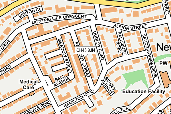 CH45 9JN map - OS OpenMap – Local (Ordnance Survey)