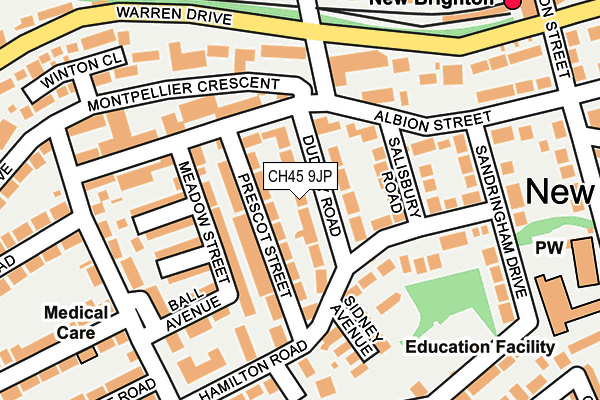 CH45 9JP map - OS OpenMap – Local (Ordnance Survey)