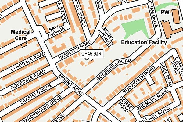 CH45 9JR map - OS OpenMap – Local (Ordnance Survey)