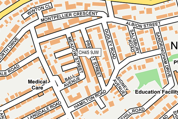 CH45 9JW map - OS OpenMap – Local (Ordnance Survey)