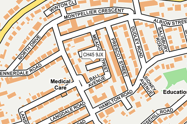 CH45 9JX map - OS OpenMap – Local (Ordnance Survey)