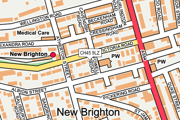 CH45 9LZ map - OS OpenMap – Local (Ordnance Survey)