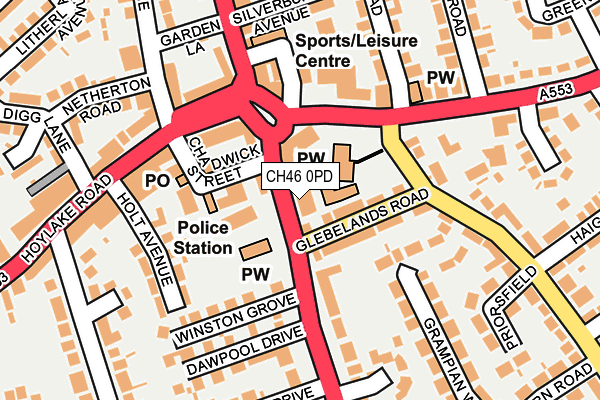 CH46 0PD map - OS OpenMap – Local (Ordnance Survey)