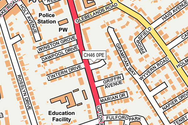 CH46 0PE map - OS OpenMap – Local (Ordnance Survey)