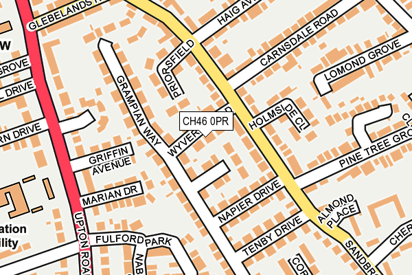 CH46 0PR map - OS OpenMap – Local (Ordnance Survey)