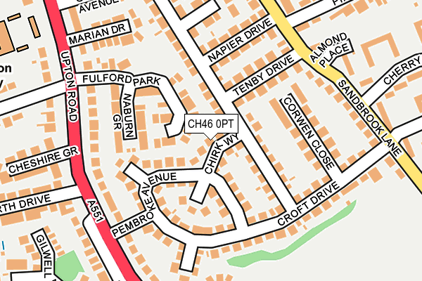 CH46 0PT map - OS OpenMap – Local (Ordnance Survey)