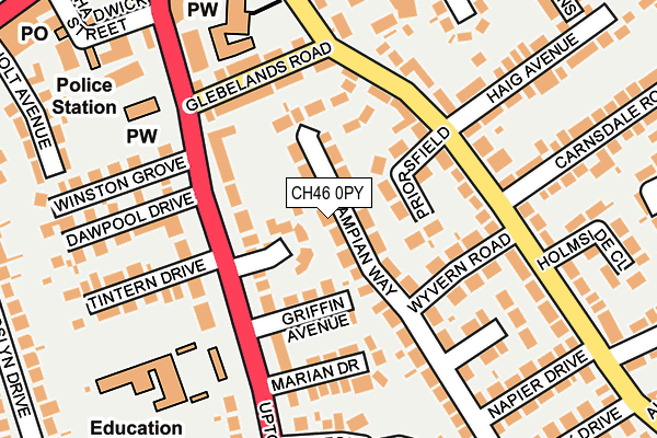 CH46 0PY map - OS OpenMap – Local (Ordnance Survey)