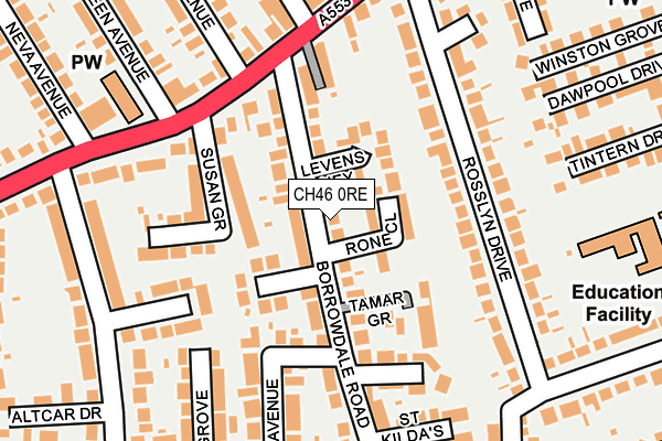 CH46 0RE map - OS OpenMap – Local (Ordnance Survey)