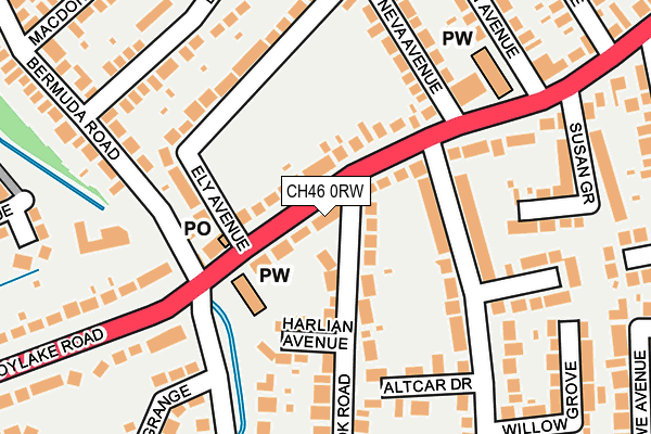 CH46 0RW map - OS OpenMap – Local (Ordnance Survey)