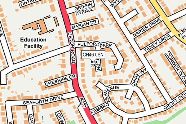 CH46 0SN map - OS OpenMap – Local (Ordnance Survey)