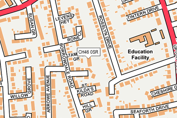 CH46 0SR map - OS OpenMap – Local (Ordnance Survey)