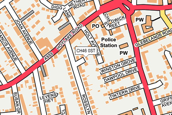 CH46 0ST map - OS OpenMap – Local (Ordnance Survey)