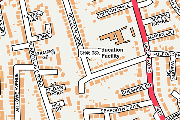 CH46 0SX map - OS OpenMap – Local (Ordnance Survey)