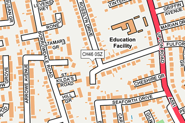 CH46 0SZ map - OS OpenMap – Local (Ordnance Survey)