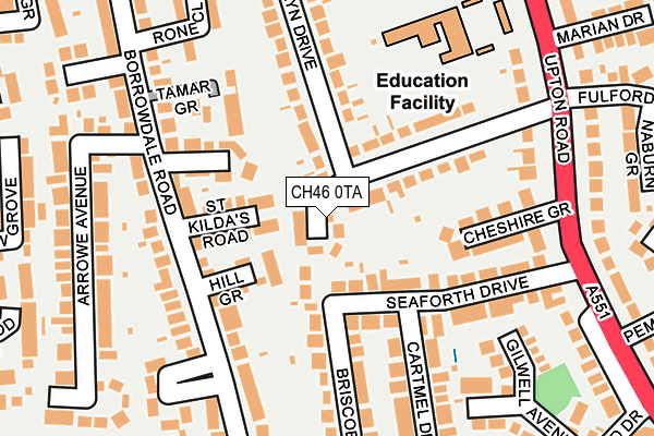 CH46 0TA map - OS OpenMap – Local (Ordnance Survey)