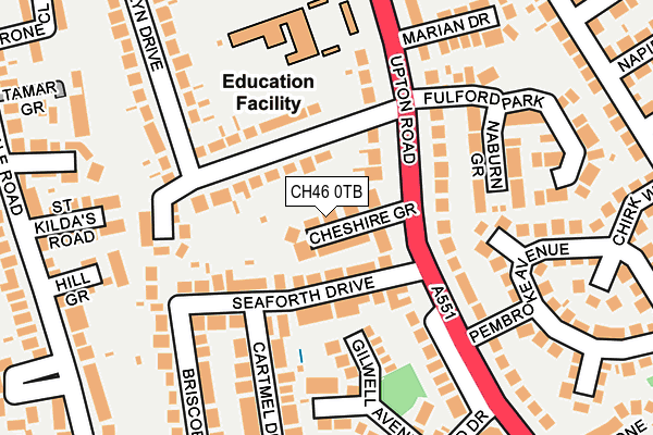 CH46 0TB map - OS OpenMap – Local (Ordnance Survey)