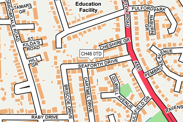 CH46 0TD map - OS OpenMap – Local (Ordnance Survey)