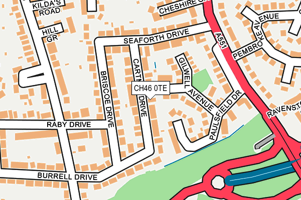 CH46 0TE map - OS OpenMap – Local (Ordnance Survey)