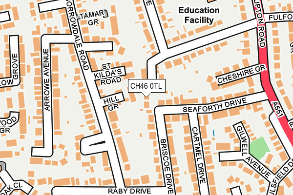 CH46 0TL map - OS OpenMap – Local (Ordnance Survey)