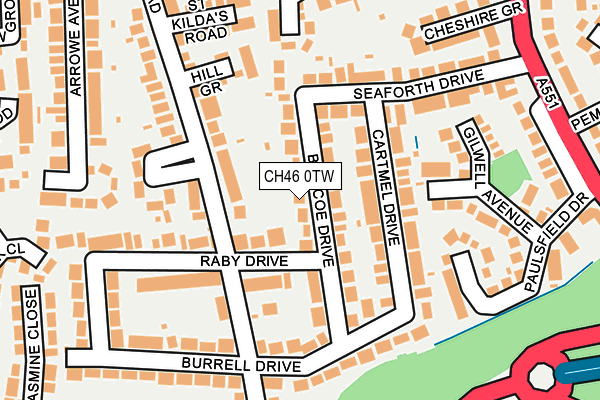 CH46 0TW map - OS OpenMap – Local (Ordnance Survey)