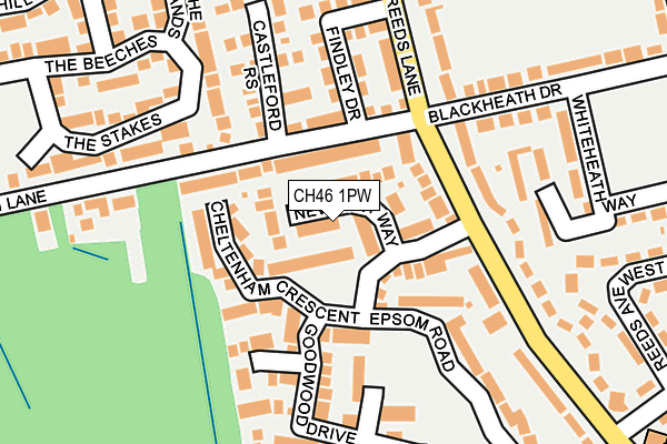 CH46 1PW map - OS OpenMap – Local (Ordnance Survey)