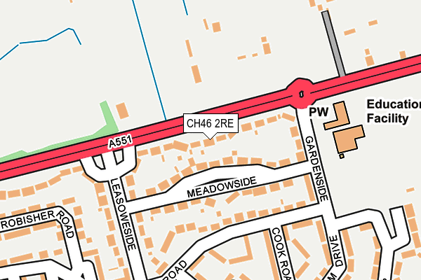 CH46 2RE map - OS OpenMap – Local (Ordnance Survey)