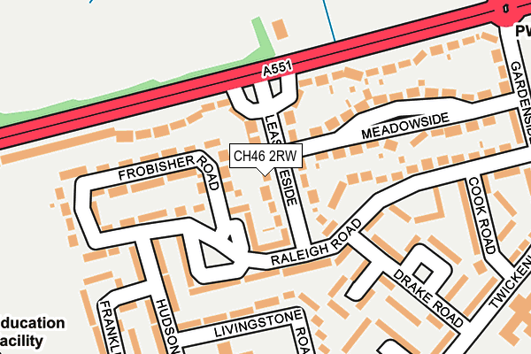 CH46 2RW map - OS OpenMap – Local (Ordnance Survey)