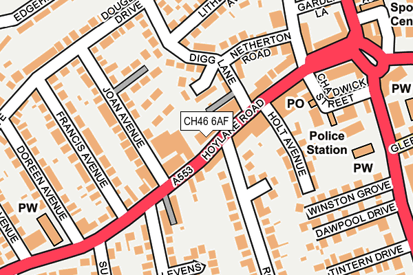 CH46 6AF map - OS OpenMap – Local (Ordnance Survey)