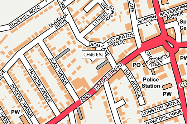 CH46 6AJ map - OS OpenMap – Local (Ordnance Survey)