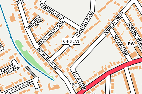 CH46 6AN map - OS OpenMap – Local (Ordnance Survey)