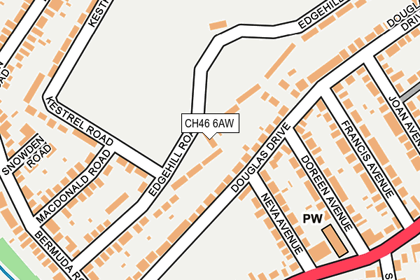 CH46 6AW map - OS OpenMap – Local (Ordnance Survey)