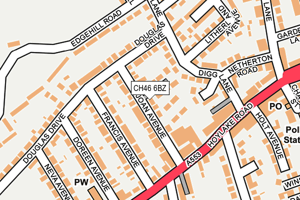 CH46 6BZ map - OS OpenMap – Local (Ordnance Survey)