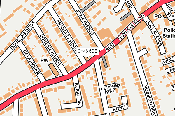 CH46 6DE map - OS OpenMap – Local (Ordnance Survey)