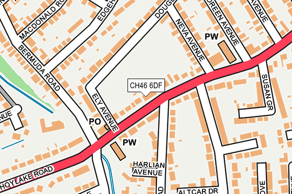 CH46 6DF map - OS OpenMap – Local (Ordnance Survey)