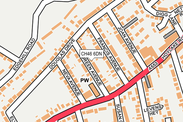 CH46 6DN map - OS OpenMap – Local (Ordnance Survey)